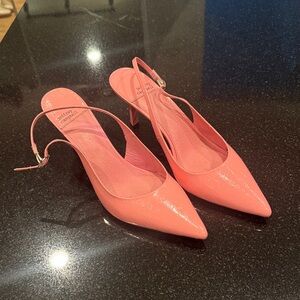 Jeffrey Campbell Coral Patent Slingback Pointed Heels
